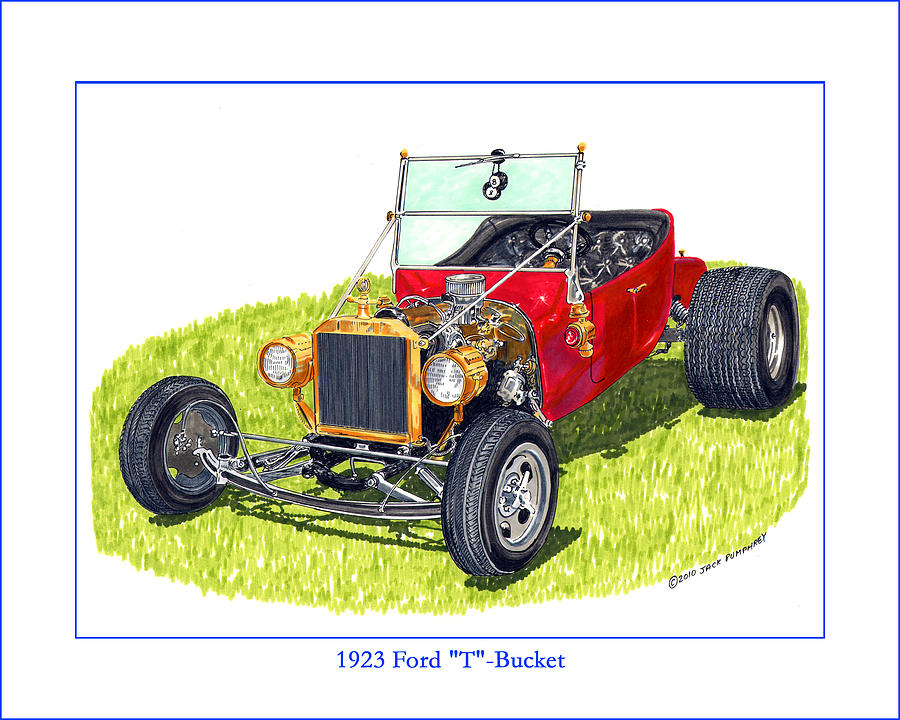T Bucket Ford 1923 Painting by Jack Pumphrey