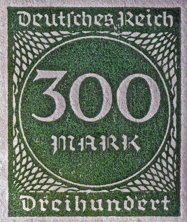 1923 Three Hundred Mark Weimar Republic Stamp Photograph by Bill Owen
