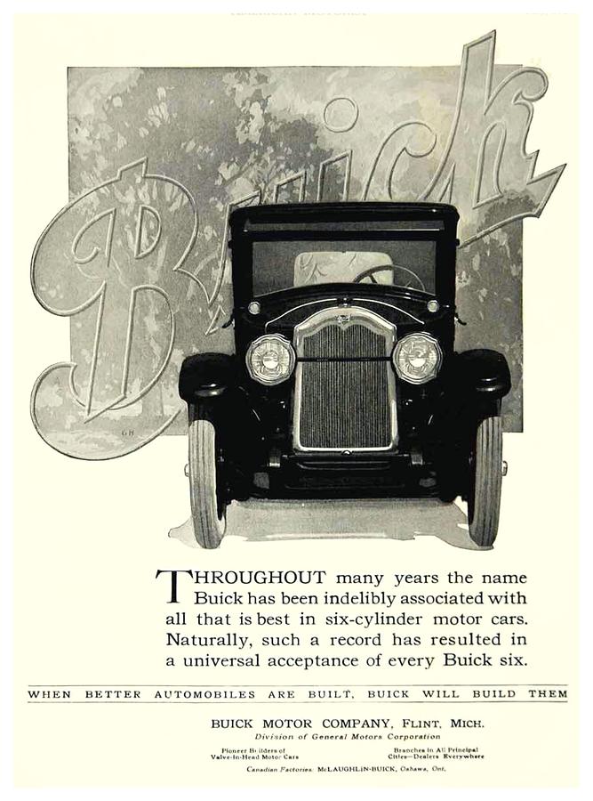 1924 - Buick Six Advertisement Digital Art by John Madison