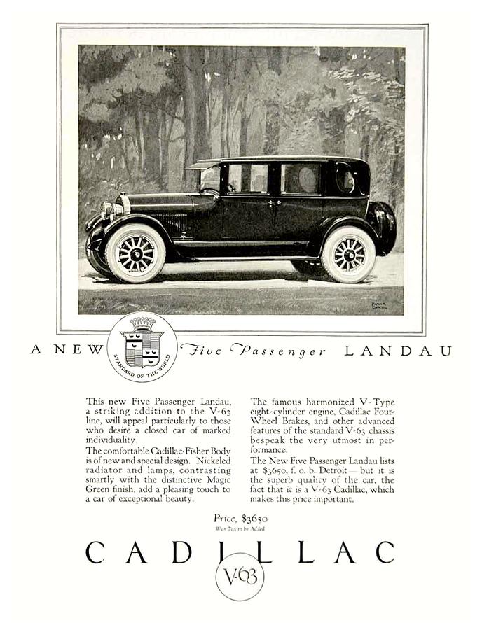 1924 - Cadillac Landau Advertisement Digital Art by John Madison