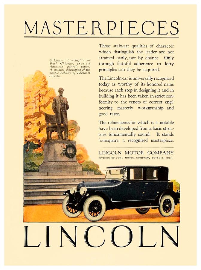 1924 - Lincoln Automobile - Color Digital Art by John Madison