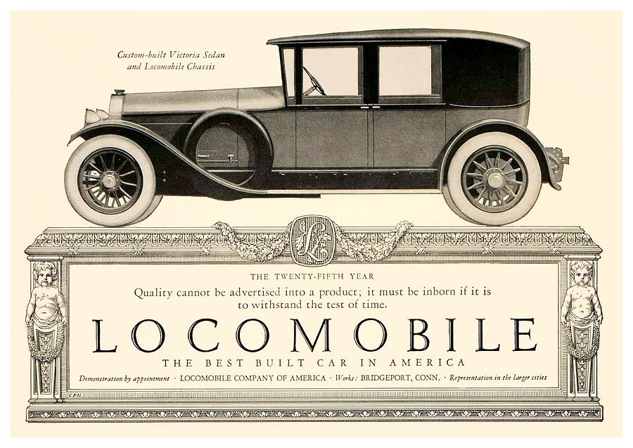 1924 - Locomobile Victoria Sedan Automobile Advertisement Digital Art by John Madison