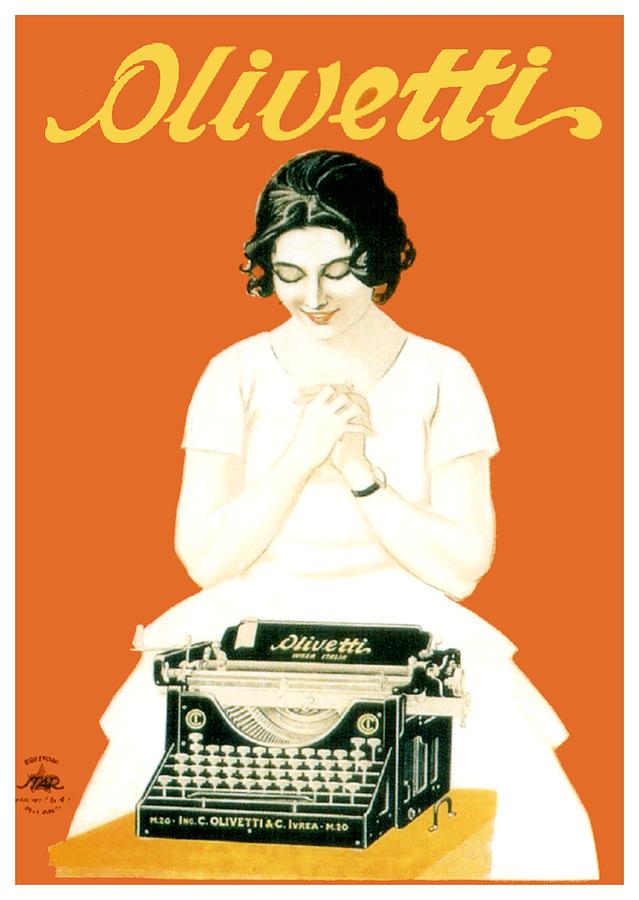 1924 - Olivetti Typewriter Advertisement Poster - Color Digital Art by John Madison