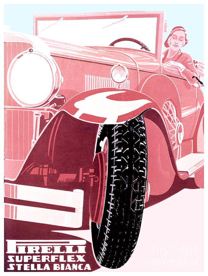 1924 - Pirelli Tires Italian Advertisement Poster - Color Digital Art by John Madison