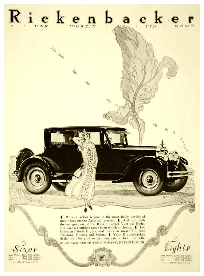 1924 - Rickenbacker Automobile Advertisement Digital Art by John Madison