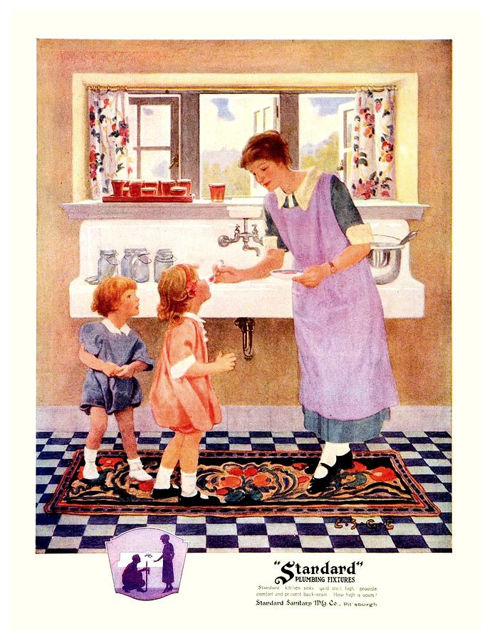 1924 - Standard Plumbing Fixtures Advertisement - Color Digital Art by John Madison