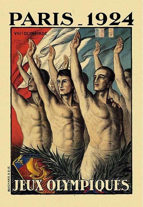1924 Paris Summer Olympic Games Poster Painting by MotionAge Designs