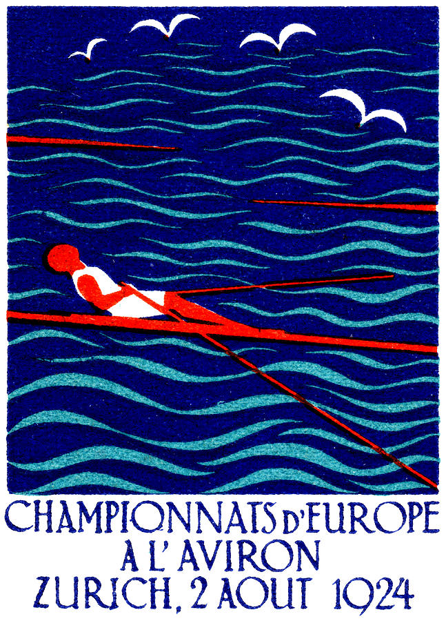 1924 Zurich Rowing Poster Painting by Historic Image