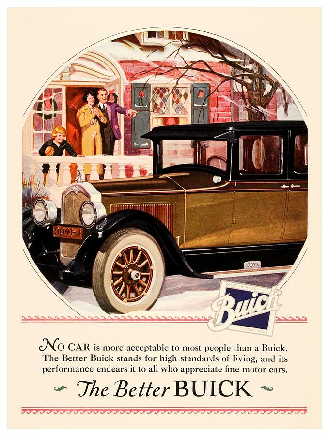 1925 - Buick Advertisement - Color Digital Art by John Madison