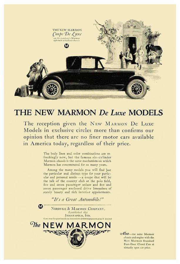 1925 - Marmon Deluxe Coupe Automobile Advertisement Digital Art by John Madison