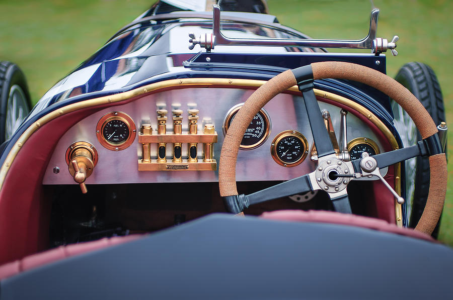 1925 Aston Martin 16 Valve Twin Cam Grand Prix Steering Wheel -0790c Photograph by Jill Reger