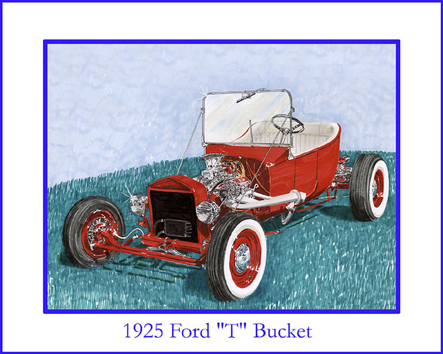 1925 Ford Hot Rod T-Bucket Painting by Jack Pumphrey