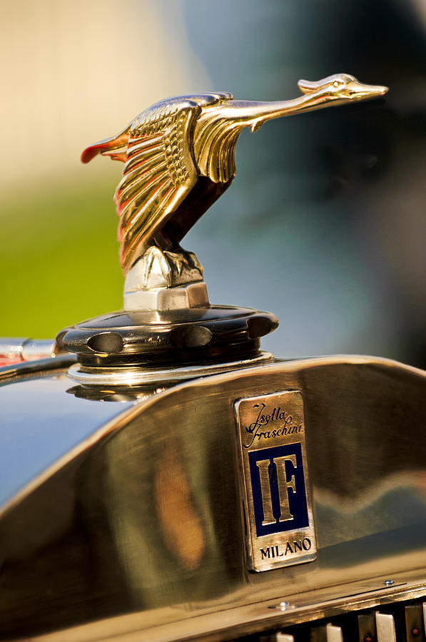 1925 Isotta Fraschini Tipo 8A S Corsica Boattail Speedster Hood Ornament Photograph by Jill Reger