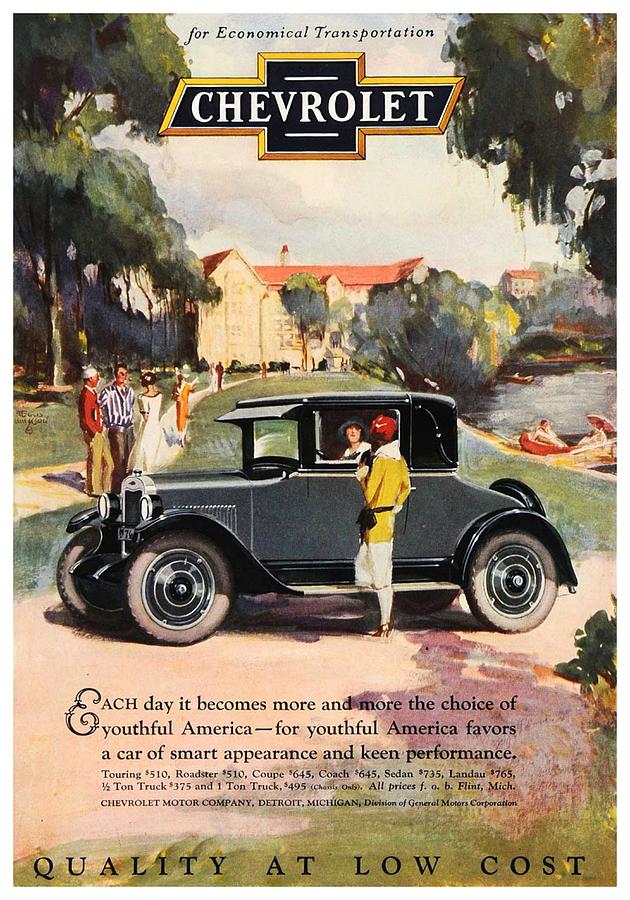 1926 - Chevrolet Advertisement - Color Digital Art by John Madison