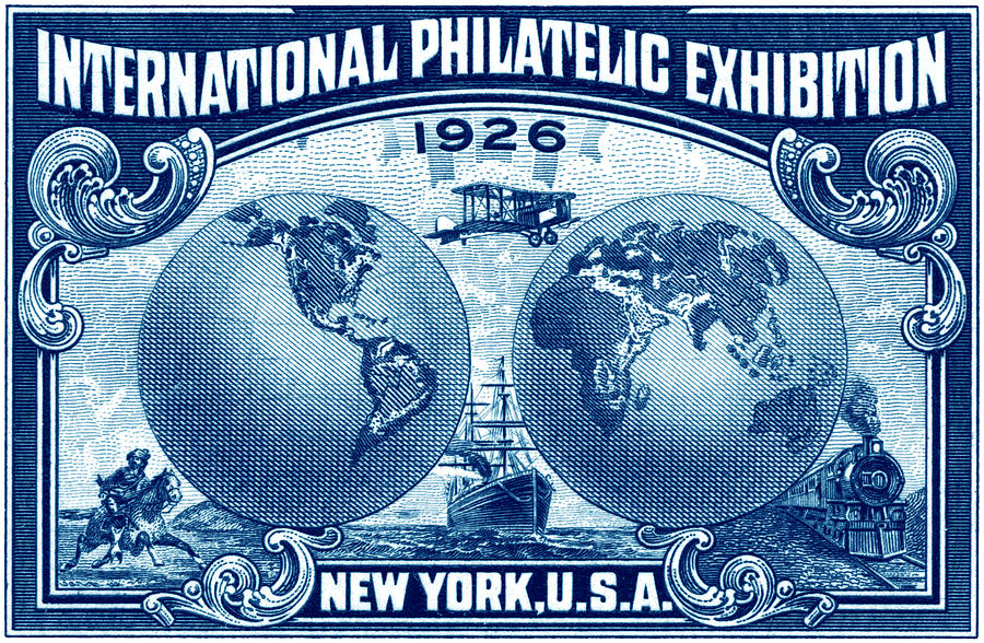 Vintage Painting - 1926 New York International Philatelic Exhibit by Historic Image