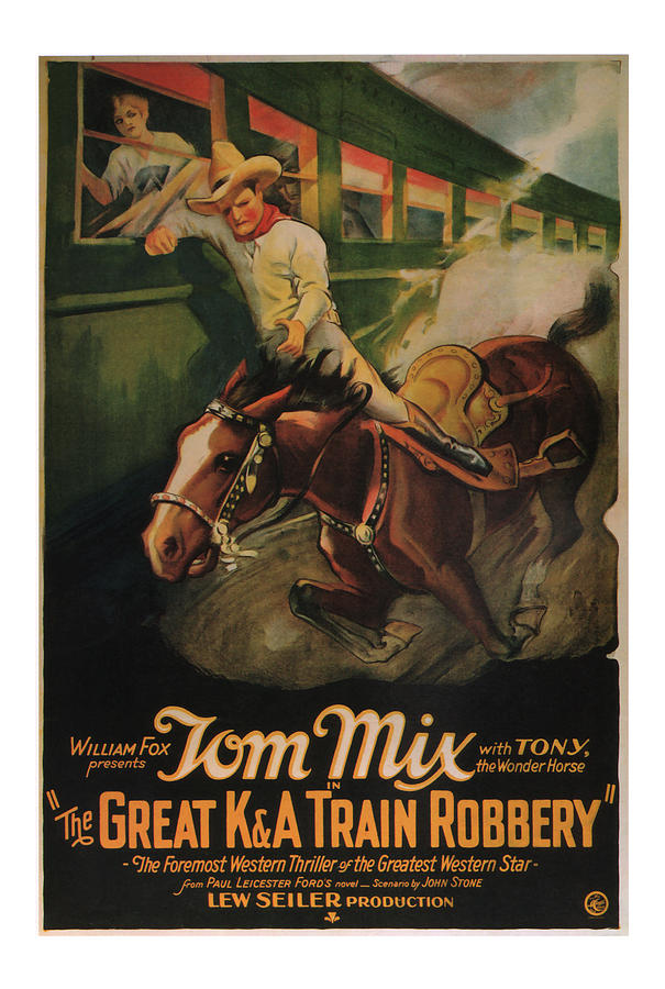 Vintage Mixed Media - 1926 The Great Train Robbery Movie Art by Presented By American Classic Art