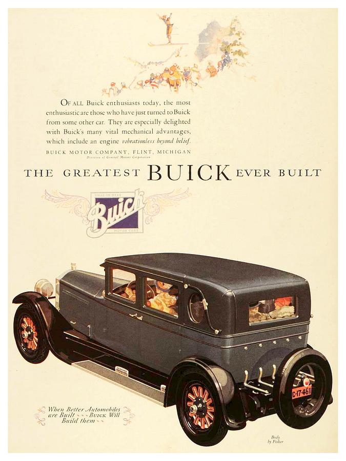 1927 - Buick Advertisement Digital Art by John Madison