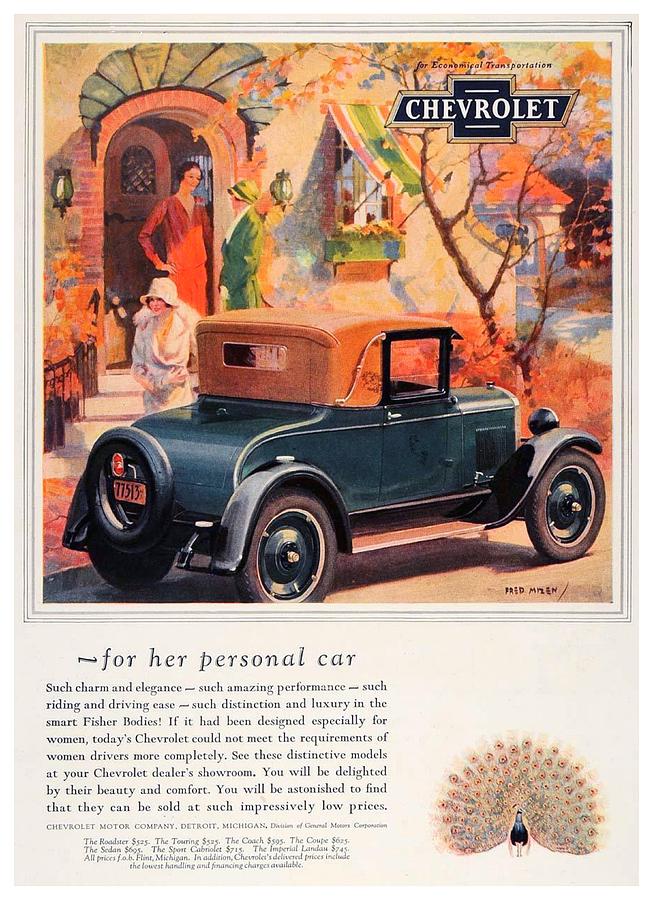 1927 - Chevrolet Advertisement - Color Digital Art by John Madison