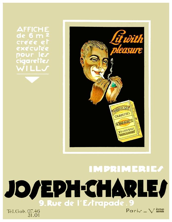 1927 - Joseph Charles French Cigarette Advertisement - Color Digital Art by John Madison