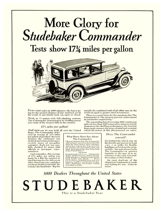 1927 - Studebaker Commander Automobile Advertisement Digital Art by John Madison