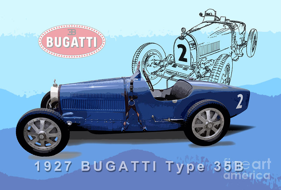 Car Photograph - 1927 Bugatti Type 35B by Tad Gage