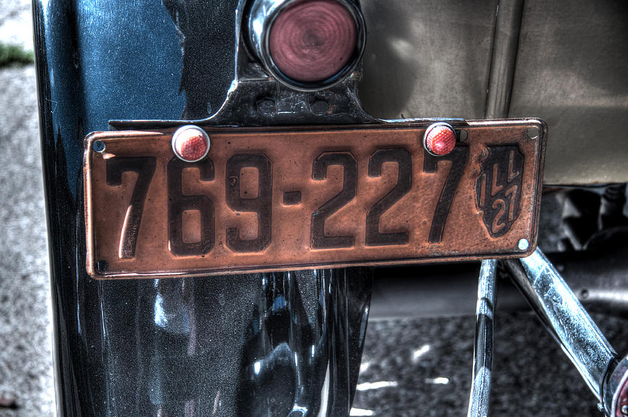 1927 Illinois License Plate Photograph by Ann Higgens - Fine Art America