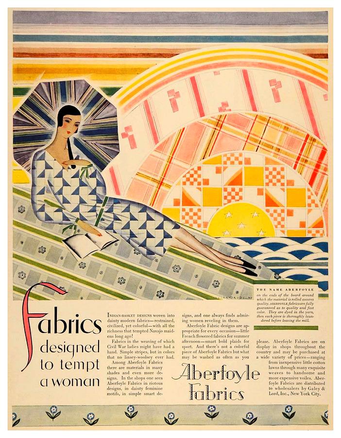 1928 - Aberfoyle Fabrics Advertisement - Color Digital Art by John Madison