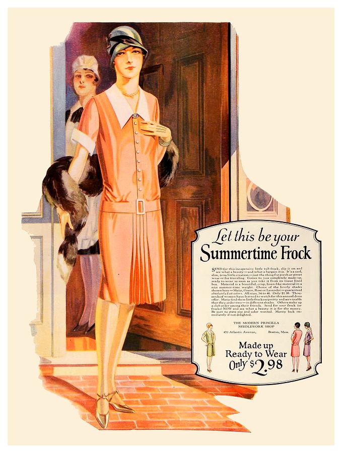 1928 - Modern Priscilla Clothing Advertisement - Color Digital Art by John Madison