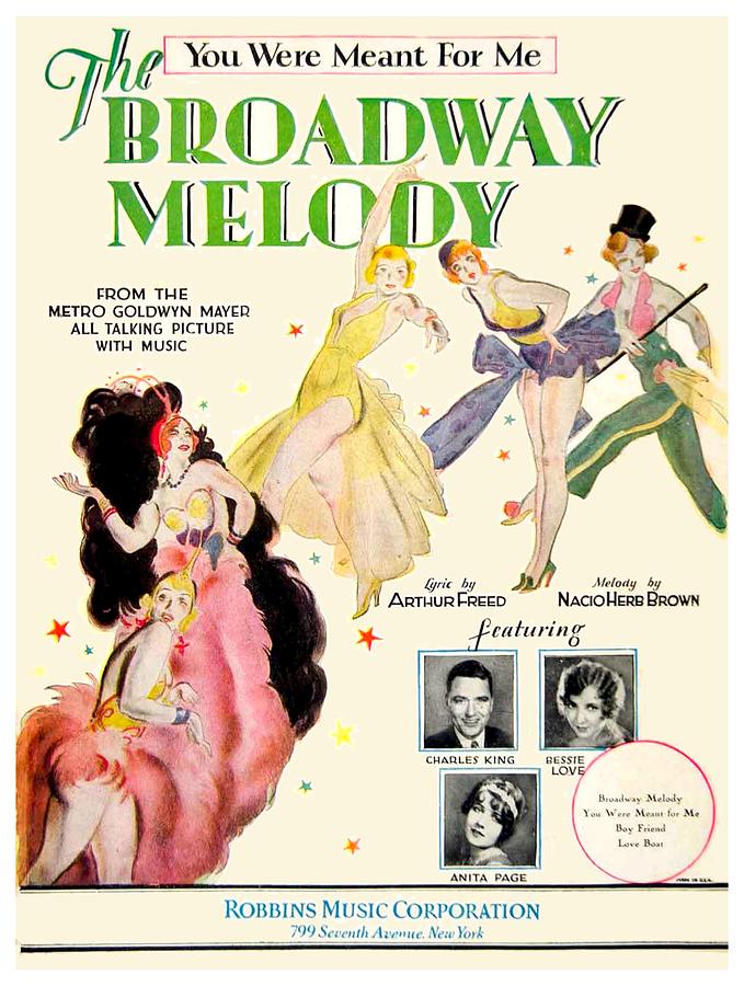 1928 - You Were Meant For Me - Broadway Melody - Moive Sheet Music - Color Digital Art by John Madison