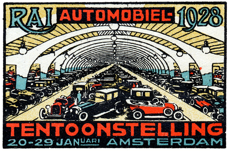 1928 Amsterdam Car Show Painting by Historic Image