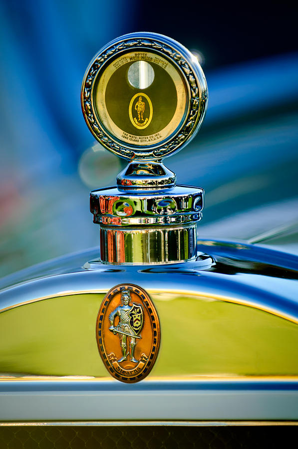 Transportation Photograph - 1928 Sterns-Knight Roadster  Hood Ornament - Emblem -0895c by Jill Reger