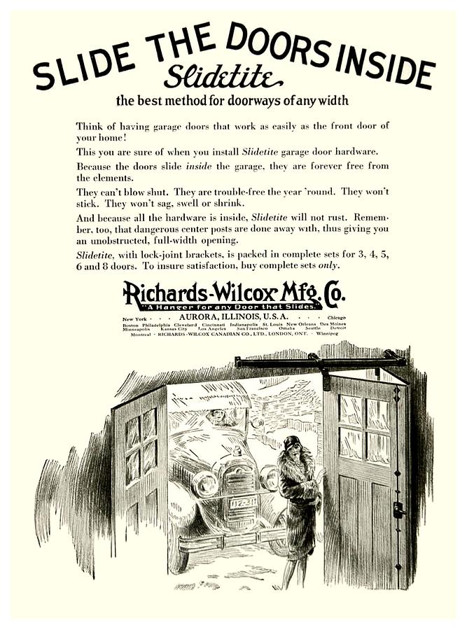 1929 - Richards-Wilcox Manufacturing Company Garage Door Advertisement Digital Art by John Madison