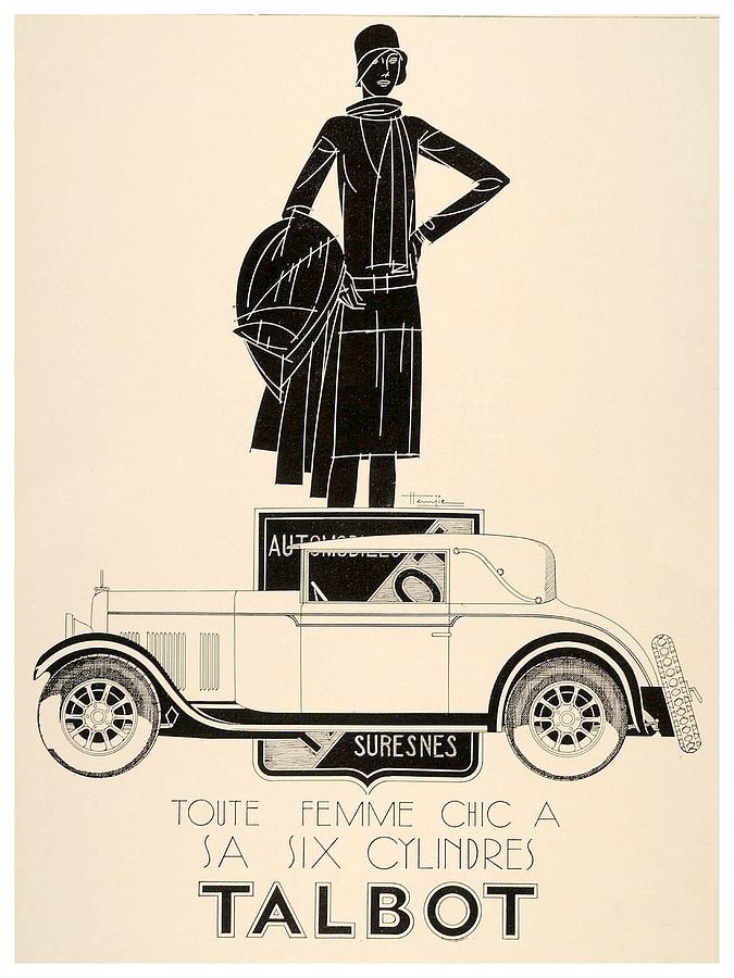 1929 - Talbot French Automobile Advertisement Digital Art by John Madison