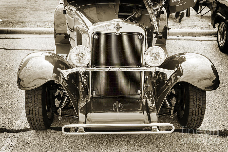 1929 Chevrolet Classic Car Automobile Front End Sepia  3126.01 Photograph by M K Miller