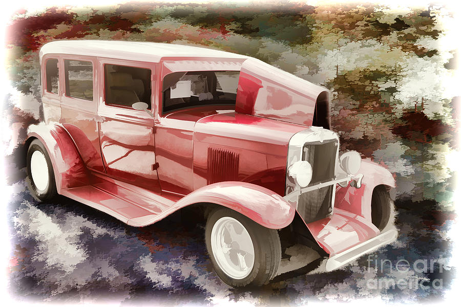 1929 Chevrolet Classic Car Painting Automobile in Color  3125.02 Painting by M K Miller