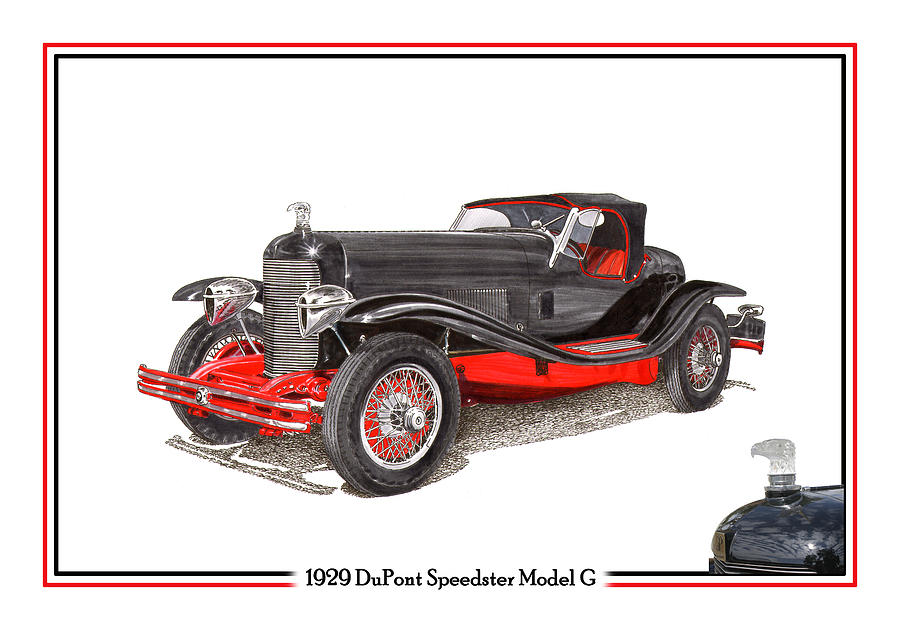 1929 Du Pont Speedster Model G  Painting by Jack Pumphrey