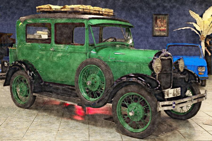 Vintage Painting - 1929 Ford Model A by Liane Wright by L Wright