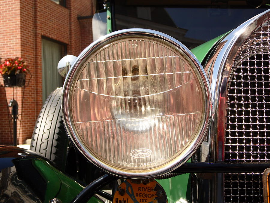 Antique car headlight Photograph by Karl Rose - Fine Art America