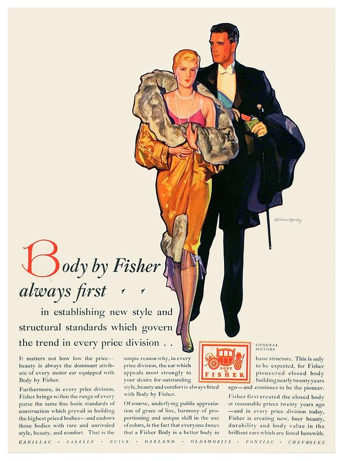 1929 - General Motors Fisher Body Advertisement - Color Digital Art by John Madison