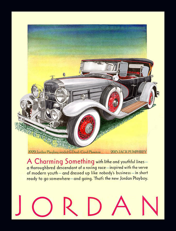 1929 Jordan Model G Vintage ad Painting by Jack Pumphrey