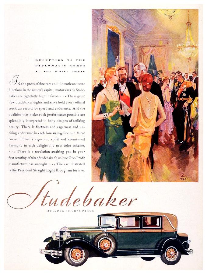 1929 - Studebaker Brougham Advertisement - Color Digital Art by John Madison