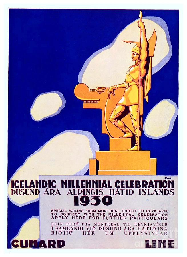 1930 - Cunard Icelandic Millenial Poster - Color Digital Art by John Madison