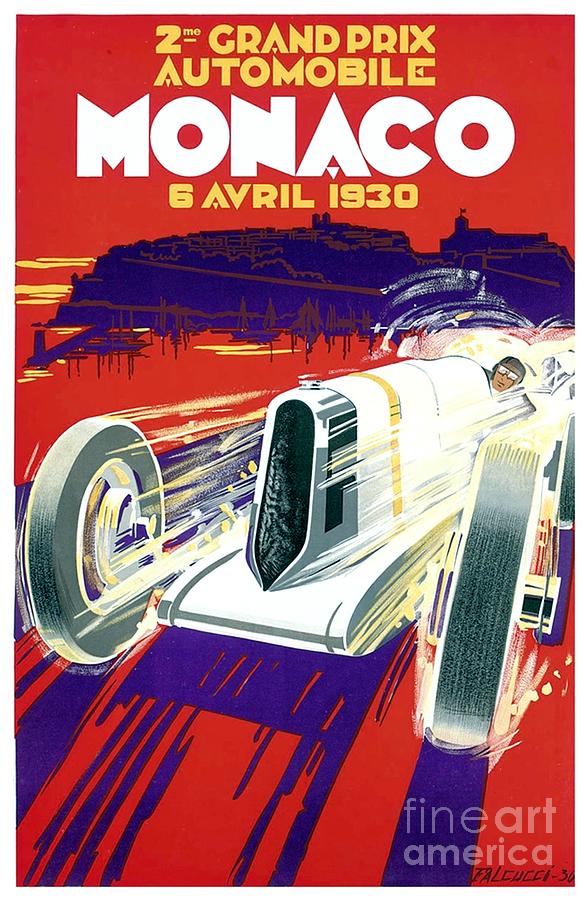 1930 - Monaco Grand Prix - 2nd Annual - Poster - Color Digital Art by John Madison