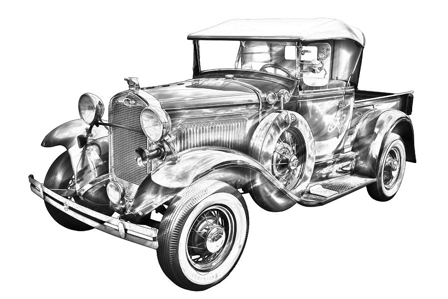 1930 Ford Model A Pickup Truck Illustration Photograph by Keith Webber Jr