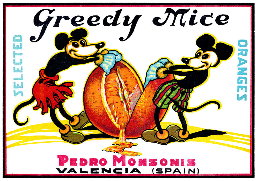1930 Greedy Mice Crate Label Painting by Historic Image