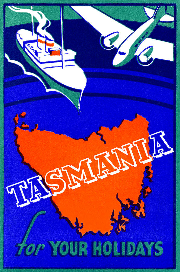 1930 Tasmania Travel Poster Painting by Historic Image