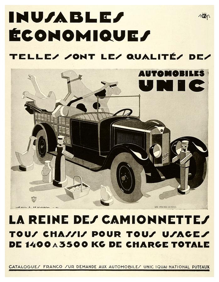 1930 - UNIC Automobile French Advertisement Digital Art by John Madison