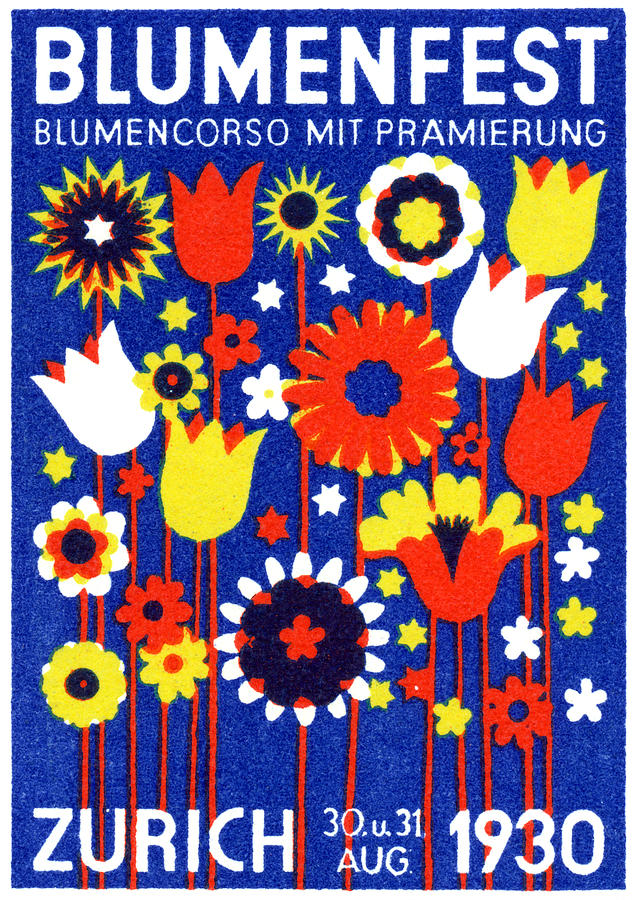 1930 Zurich Flower Show Painting by Historic Image