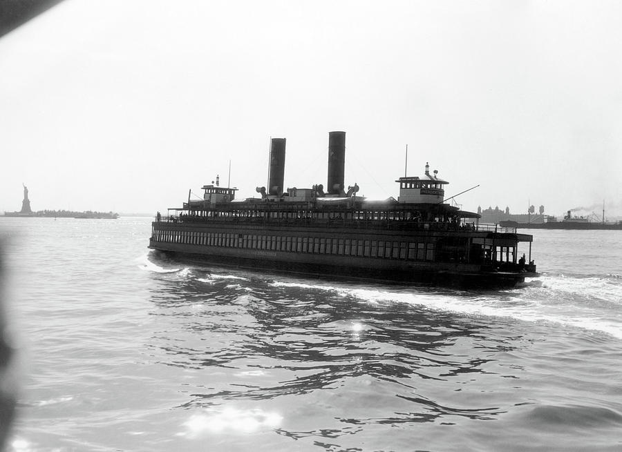 1930s Ferry Boat With Two Smoke Stacks Photograph by Vintage Images