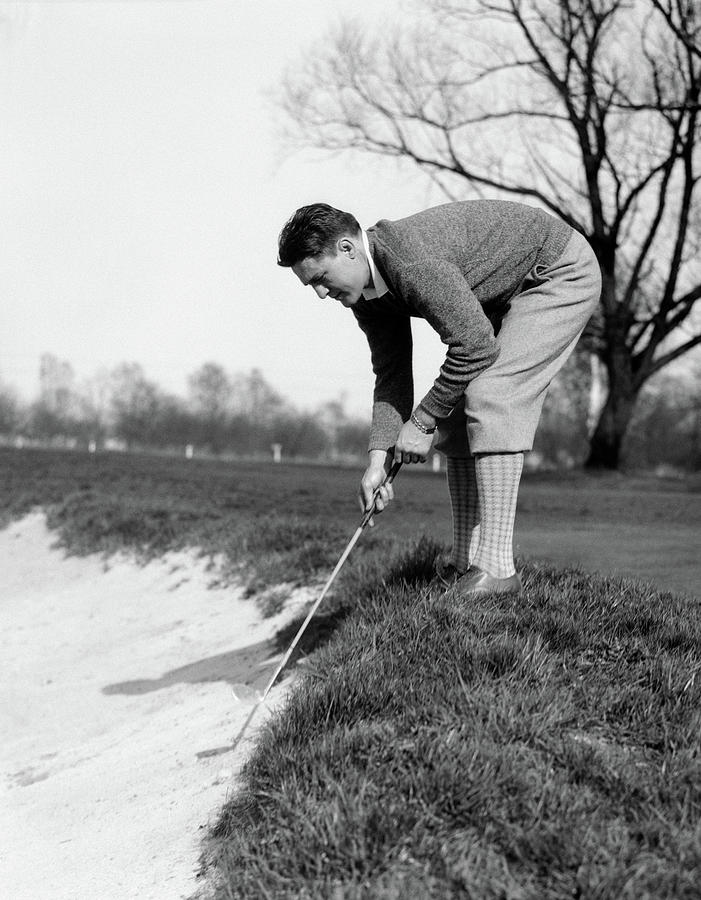 1930s Man Golfer Playing Ball In Sand Photograph by Vintage Images 1930s Man Golfer Playing Ball In Sand Photograph by Vintage Images